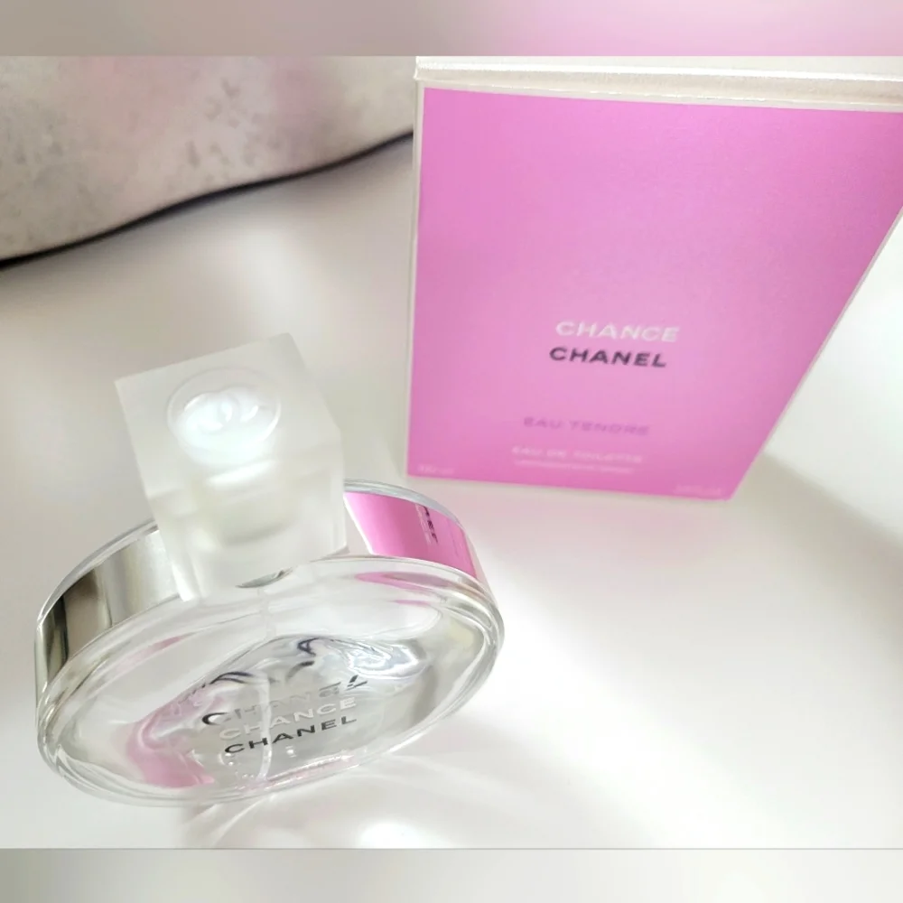 Chanel Chance Eau Tendre Empty 3.4 oz Bottle and Box Decor